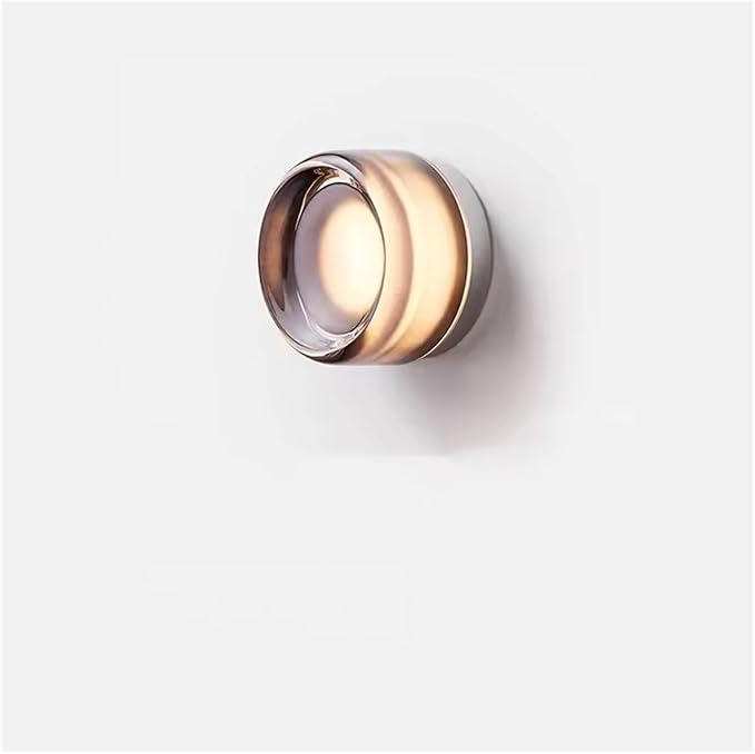 Modern LED Wall Lamp - Amber Jelly Sconces for Living Room, Corridor, Study & Dining Room - Smokey Grey Fixture - Stylish Home Decor Lighting