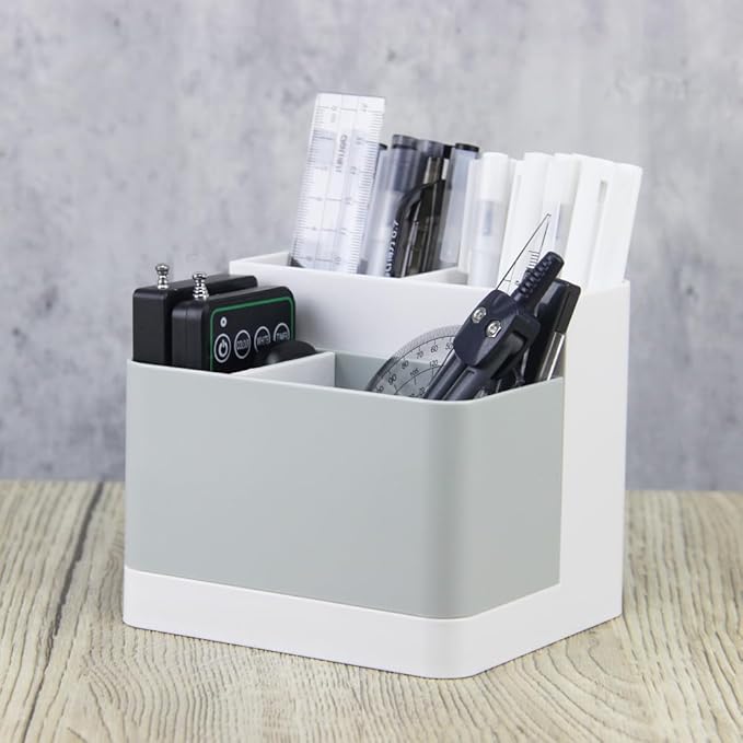Poeland Desktop Storage Organizer, Pen and Pencil Cases Boxes, Pen or Pencil Holder Box Container for Desk, Office Supplies, Vanity Table