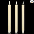 Wondise Ivory Flameless Taper Candles with Timer, 3 Pack Battery Operated LED Flickering 3D Flame Real Wax Candle for Christmas Thanksgiving Fireplace Decorations Halloween