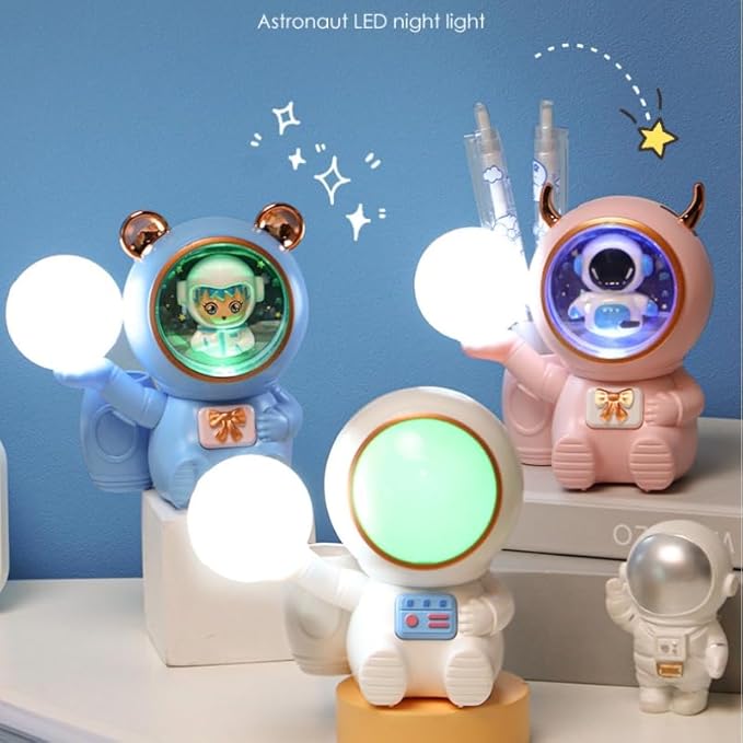 Cartoon Led Night Light for Kids with USB Rechargeable,Cute Birthday Gifts for Boys and Girls,Kawaii Room Decor Desk Accessories for Bedroom,Nursery Night Lamp for Baby (Blue)
