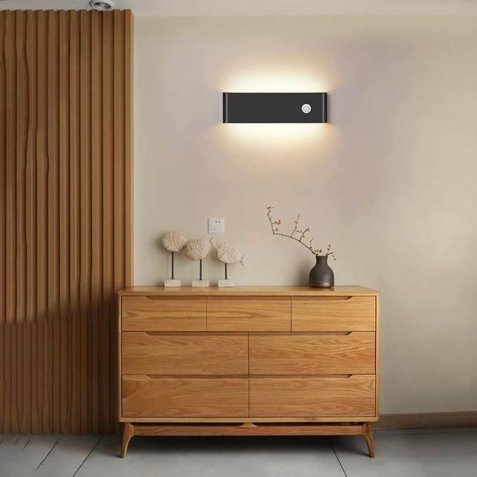 LED Hardwired Motion Sensor Light Indoor Wall Sconce, Motion Sensor Wall Light Indoor Sconce Wall Aluminum Modern Wall Sconce for Living Room Hallway Stair 12W Warm White(Not Battery Operated)