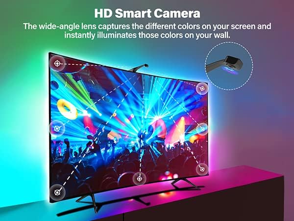 Sengled Envisual TV Led Lights(TV Sync Suppoorts Off-line), TV LED Backlights with Camera for 60-65 inch TVS, Smart Ambient WiFi RGB Lights, Works with Alexa & Google Assistant, App Control, Vision G2