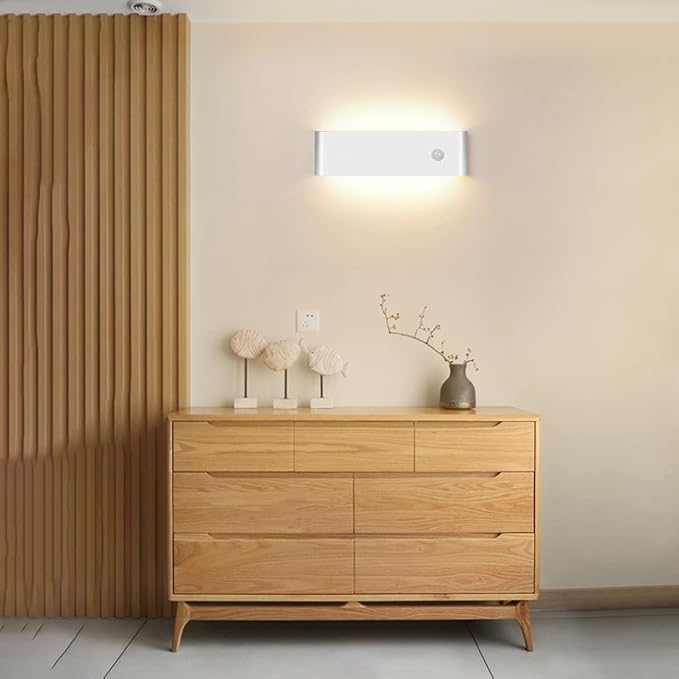 LED Hardwired Motion Sensor Light Indoor Wall Sconce, Motion Sensor Wall Light Indoor Sconce Wall Aluminum Modern Wall Sconce for Living Room Hallway Stair 12W Warm White(Not Battery Operated)