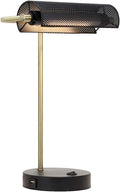 O’Bright LED Desk Lamp with USB Charging Port, Metal Lamp, Flexible Swivel Arms, Soft White LED Reading Light (3000K), Bedside Reading Lamp, Office Lamp, Table Lamp, ETL Listed (Piano Lamp - Black)