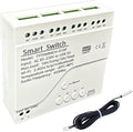 Tuya WiFi Smart Temperature Sensor Controller, 4CH 85-250V Relay Switch, Remote Voice Control, APP Remote Control, Dry Contact, Real-Time Monitoring, Compatible with Alexa and Google Home