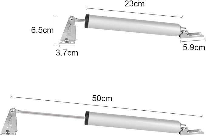 Automatic Door Closers, 25-45KG Gas Spring Automatic Door Closer Mute 90 Degrees Within The Positioning Stop Adjustable Buffer Force Soft Closing Device Door Opener(Type a Brown)