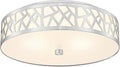 2-Light Flush Mount Ceiling Light,12 inch Modern Ceiling Light Fixture with Brushed Nickel Metal and Frosted Glass Shade for Hallway, Kitchen, Bedroom