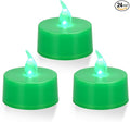KOABY 24 Pack Green Light Non-Flickering Flameless Tea Lights, Green Base, Last 100H+, Battery Operated Tea Lights for Decor