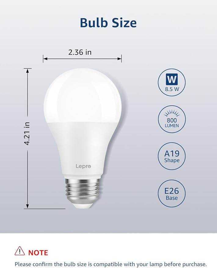 Lepro B1 AI Smart Light Bulbs - WiFi & Bluetooth RGBWW Color Changing LED Bulb Works with Alexa & Google Assistant, Personalized Al Lighting Designer, AI Voice Control, Music Sync, 2.4GHz Only, 2 Pack
