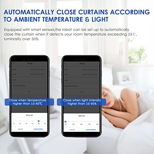 Automatic Curtain Rod Opener, Smart Home Curtain Robot with Remote Voice Control, Easy to Install, Sensor Enabled for Temperature and Light (U-rail Type Pack of 1)