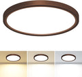 slochi LED Flush Mount Ceiling Light Fixture, 3000K-4000K-6500K & 100W Equivalent Modern Kitchen Recessed Ceiling Lamp 24W 3200Lm 12Inch Closet Round Surface for Bathroom Laundry-Oil-Rubbed Bronze