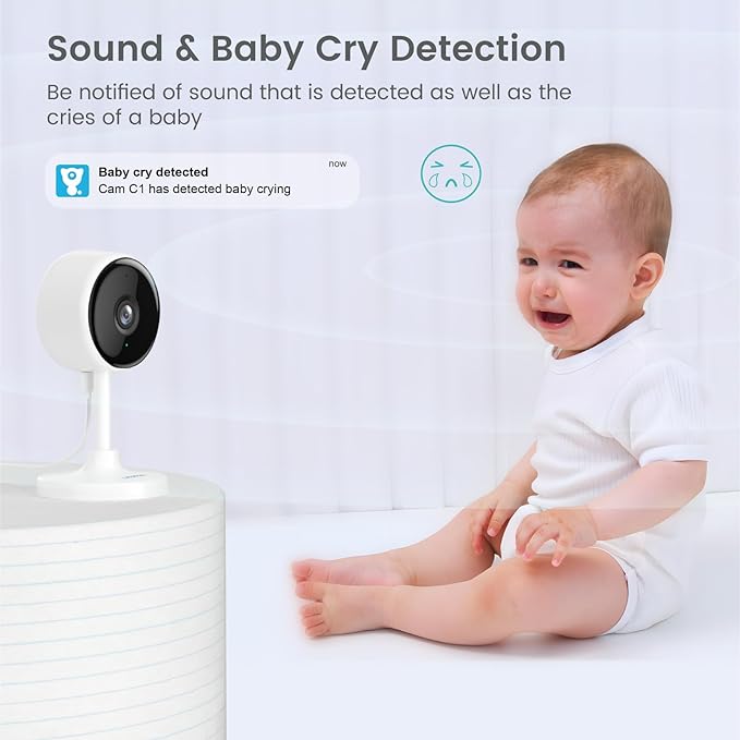 litokam Indoor Cameras for Home Security with Night Vision, Pet Camera with Phone App, WiFi Home Security Camara, Baby Monitor Work with Alexa, Motion Detection, 2 Pack, 4MP