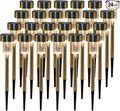 24 Pcs Outdoor Solar Pathway Lights,Stainless Steel LED Landscape Lighting,Outdoor Waterproof Solar Garden Lights,Outdoor Decorative Lighting,with Auto On/Off,for Patio Yard Lawn Path (Warm White)