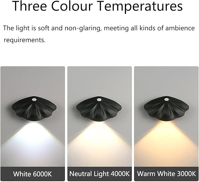 Indoor Wall Sconce 2 Pack Motion Sensor LED Wall Sconce Magnetic Wall Lamps Outdoor Wall Light Porch Lights for Bedroom, Living Room, Hallway, 3000/4000/6000K