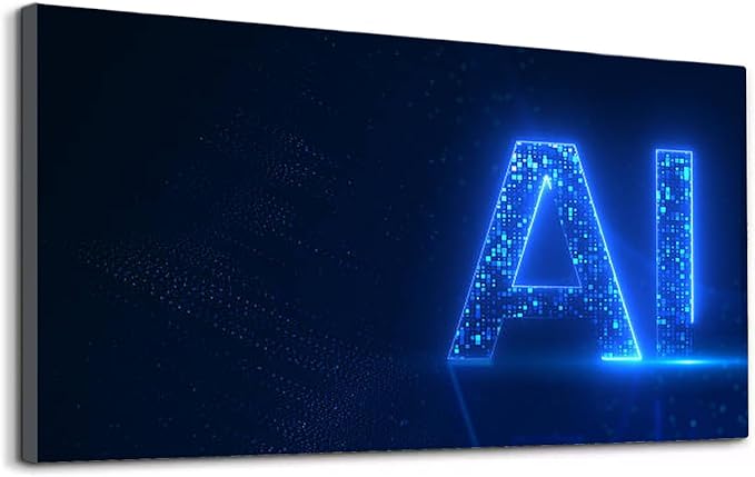 Wibinuki Wall Art Wall Decor Wall Paintings AI Technology Glowing Interface for Living Room Bedroom Bathroom Home Decor Can Be Hung Directly 20"x 40"