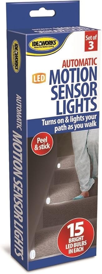 3 Motion Sensor Lights Stairs Path Night LED Automatic Hall Hallway Bathroom New
