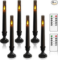 Flameless Taper Candles,with Remote and Timer Flickering Flameless Candles,6 Pack Led Candles,with Base Battery Operated Candles， Taper Candles for Home, Wedding, Party (Grey)