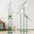 Bird Floor Lamp for Bedroom, Green Standing Lamps for Living Room, Corner Tall Lamp with Table, 3-Lights Vintage Floor Lamp, Modern Stand Up Lamp for Office, Girls Room, Unique Bird Lamps
