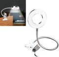 ZJchao LED Desk Lamp On Light with Adjust Brightness for Eye Protection, Prevent Eye Strain, Suitable for Reading, Makeup, (Annular Type)