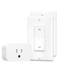 DEWENWILS Remote Control Outlet, Magnetic Wireless Light Switch, 100FT Decorator Rocker Wall Switch, Remote Outlet forLamps, Fans, Household Appliance, 15A/1875W, 2 Remote and 1 Outlet