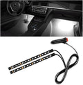 Car Interior LED Strip Light, 12V 24 LED Neon Ambient Night Light with Cigarette Lighter Plug, Automotive Atmosphere Decorative Under Dash Lighting Kit, Car Accessories (White)