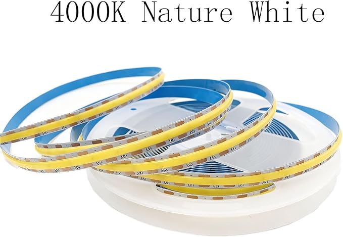 DC5V COB Led Light Strip with USB Power Supply 300LED/m Flexible Lighting Natural White for Display Cabinet, Living Room,DIY Home COB Lighting Decor tv Lights (Natural White, 2M)