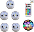 KEMANI Mini Submersible Led Lights, 5pcs Small Underwater Tea Lights Candles Waterproof with Remote Battery Operated, RGB Multicolor Changing for Wedding Home Party Festival Decoration