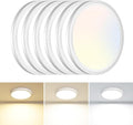 hepside 6PACK Flush Mount LED Ceiling Light Fixture Black, 4.7Inch 8Watt, 3000K-4500K-6000K 3 Color Selectable Ceiling Lamp Low Profile Ceiling Light for Closet Basement Hallway Porch