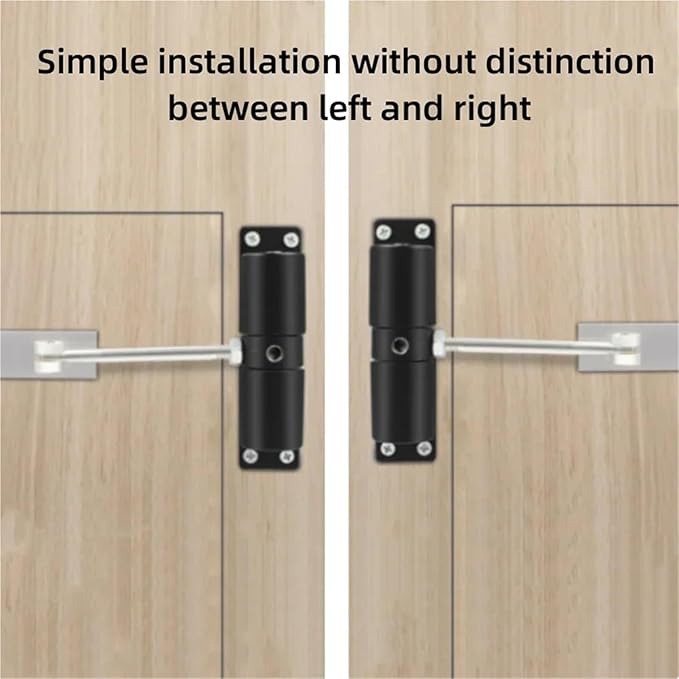 Automatic Adjustable Closer Surface Mounted Automatic Heavy Duty Safety Spring Closer for Interior Exterior Black Door Closer 1Pcs(Black)
