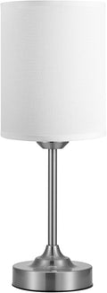 Touch Control Cordlss Table Lamp, USB-C Rechargeable Lamp with Stepless Dimming, 4000mAh Battery Operated Bedside Lamp for Bedroom, Living Room, Night Light & Emergency Lighting, Silver, 1 Pack