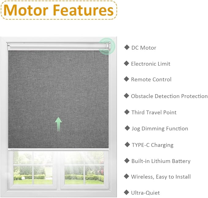 ZigBee Smart Roller Shade Motor for 1.5" Tube (38mm) | Rechargeable Electric Blind Motor Kit | DIY Retrofit Driver for Zebra Shades | Compatible with Alexa & Google Home | Type-C (2.0N.m Torque)