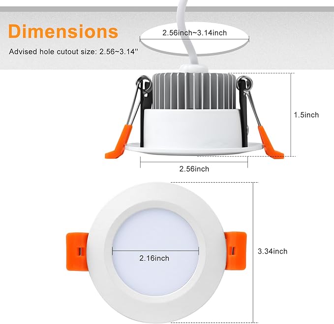 YGS-Tech Smart 3 Inch LED Recessed Lighting RGB WiFi Downlight, 5W Compatible with Alexa and Google Home, Dimmable RGB & CCT 2700-6500K Color Changing, 120V Ceiling Light with LED Driver (4 Pack)