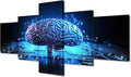 Wall Art for Living Room Brain Picture Bedroom Wall Decor Abstract Human Brain Wall Paintings for Office Print On Canvas Modern Artwork Framed Ready to Hang, (50"Wx24"H)