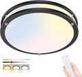 hepside Flush Mount LED Ceiling Light with Remote, Dimmable& 3000K-6500K Adjustable Ceiling Light Fixture, Timer, Night Light, 13 inch Black Ceiling Lamps for Kitchen Bathroom Bedroom Hallway