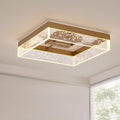 Qcyuui LED Ceiling Light Flush Mount 11.81in 20W Square LED Ceiling Lamp with Clear Bubble Acrylic Modern Led Ceiling Light for Kitchen Hallway Closet Living Room Bedroom, Gold, 3000K Dimmable