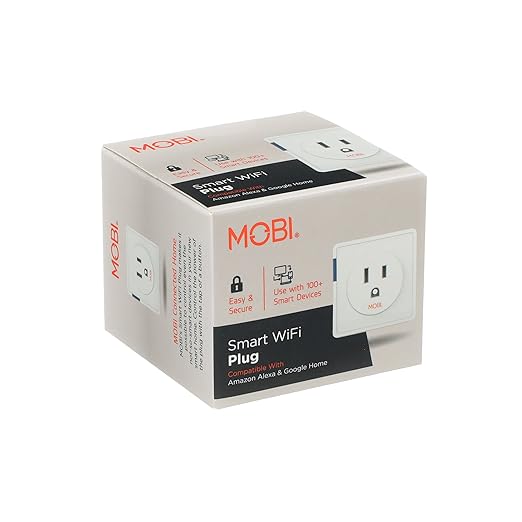 Mobi Smart Plug, Mini WiFi Smart Plug that Works with Alexa and Google Home, No Hub Required (Single)
