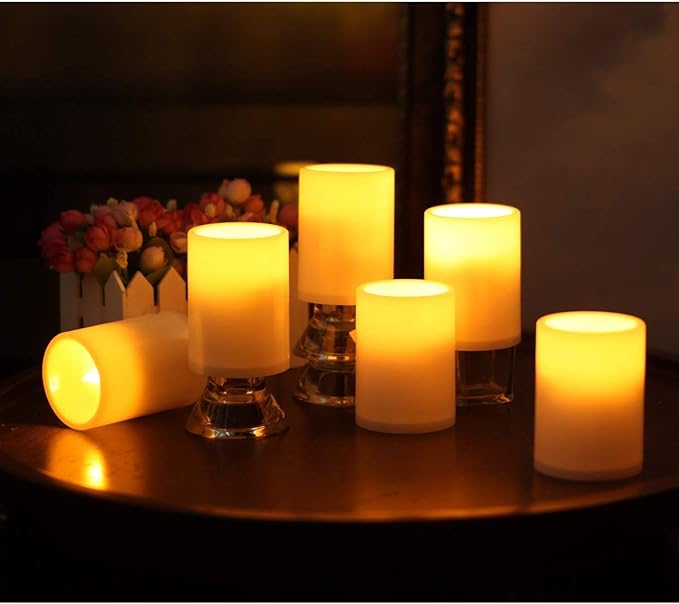Flameless Realistic Led Candle With Remote Control, Battery Operated Flickering Candle With Timer For Indoor & Outdoor Decoration,3x4inches,6 Pack