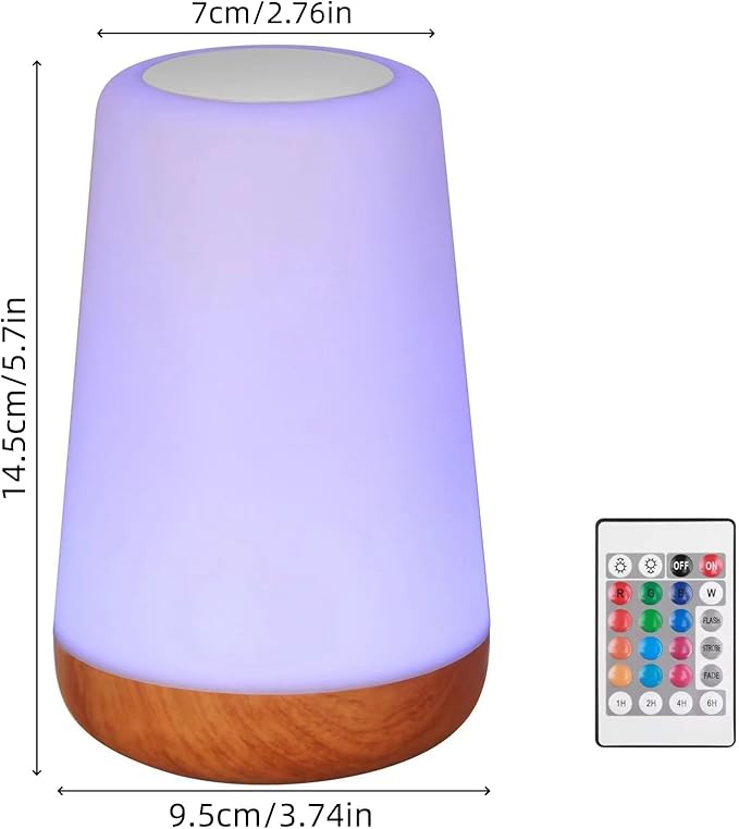 Small Night Light, LED Bedside Touch Desk Light, Portable Desk Edge Light with 13 RGB Colors, Night Light for Bedroom/Nursery/Bathroom/Hallway/Outdoor/Living Room