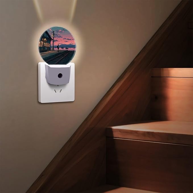 Plug in Night Light with LED & Smart Light Sensor, Track Auto-On/Off Night Lights Plug Into Wall for Bedroom, Bathroom, Hallway, Stairway