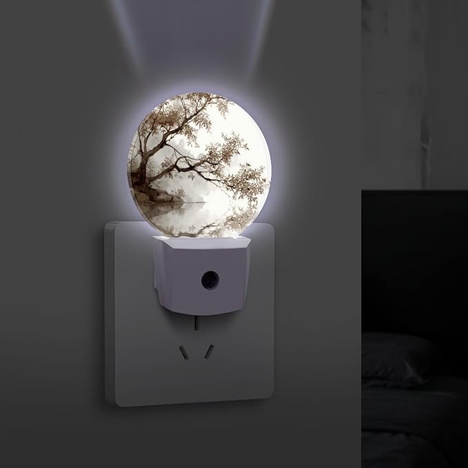 Night Lights Plug Into Wall, Misty Wash LED Smart Light Sensor Night Light Auto Dusk to Dawn for Hallway, Bedroom, Bathroom, Stairway