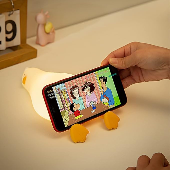 Duck Night Light - LED Cute Lamp, Lying Flat, Squishy, Adjustable Dimmable With Timer Function, Rechargeable Bedside Touch Light for Breastfeeding