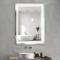 28x20 inch LED Lighted Bathroom Mirror with Anti-Fog, Fashion Bathroom Decor Vanity Mirror with Dimmable, Smart Control, Memory, Adjustable Warm White/Natural/Daylight, Birthday Wedding Gift