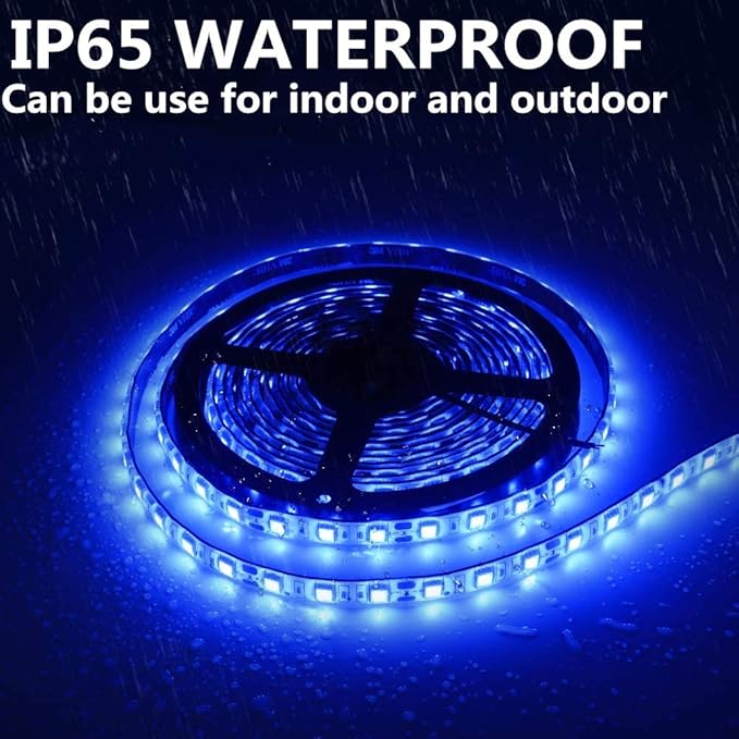 RV Awning Lights, 12V 16.4FT Blue Camping Awning Lights, Motorhome Travel Trailer Food Trucks Van Waterproof Canopy Led Strip Lighting, RV Exterior Underglow Light