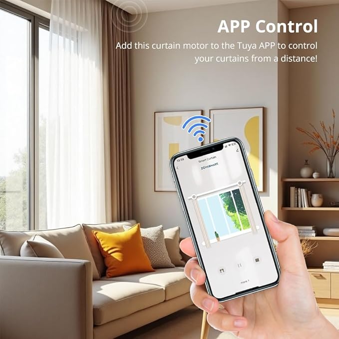 WiFi Smart Curtain Track, Electric Curtains with Remote Compatible with Alexa & Google Home, Tuya App Control, Motorized Track for Automatic Curtains (7.1M (279.5inch))