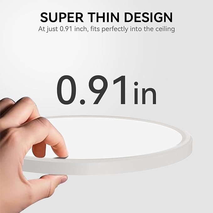MODERN LED Flush Mount Ceiling Light, 9inch High Bright 2800lm, Super Slim LED Ceiling Light Fixture, Ceiling Light for Bedroom, Living Room, Dining Room… (White, 9in-2Pack)