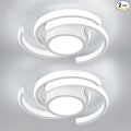 ADISUN LED Modern Ceiling Light,6000K Semi Flush Mount Ceiling Light Fixture,Unique White Ceiling Lights Fixtures for Living Room Bedroom Corridor Aisle Hallway Indoor Ceiling Lamp, 2 Pack