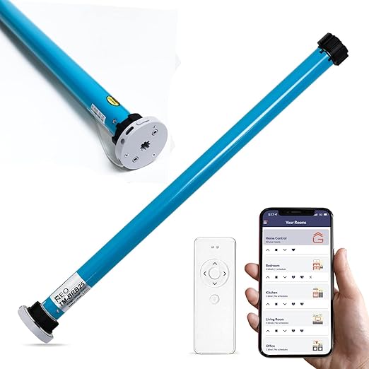 DIY Retrofit 8.4V Smart Battery RF Tubular Motor BRB25 for 1.5in / 38mm Roller Blind Tube - Mobile App & Remote Control, Compatible with Alexa Google Control4 Savant IFTTT Smart Home Systems