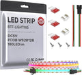 BTF-LIGHTING FCOB COB WS2811(WS2812B) IC RGB 180LED/m 180IC LED Strip DC5V 3.2FT Individual Addressable Flexible High Density Uniform Light Dream Chasing Color 10mm Width(NO Adapter or Controller)