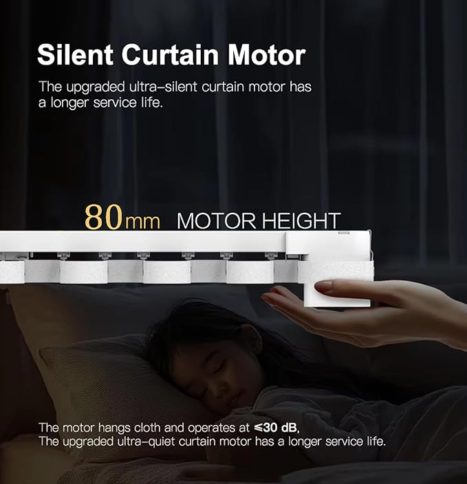 Mini RS485 Smart Curtain System, Pre-Assembled S-Fold Automatic Curtain Opener with Remote, 1.8N Quiet Motorized Curtain Track for Home & Office (6.0 meters (236.2 inches))