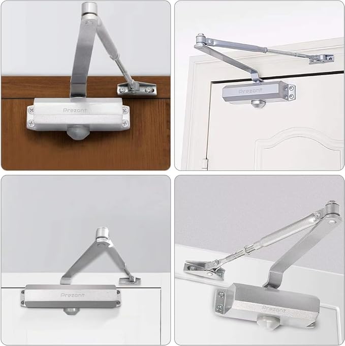 Hydraulic Automatic Door Closer – Heavy Duty Adjustable Closer (Up to 150 lbs) for Home & Commercial Use – Aluminum Alloy Auto Shut System for Interior & Exterior Doors